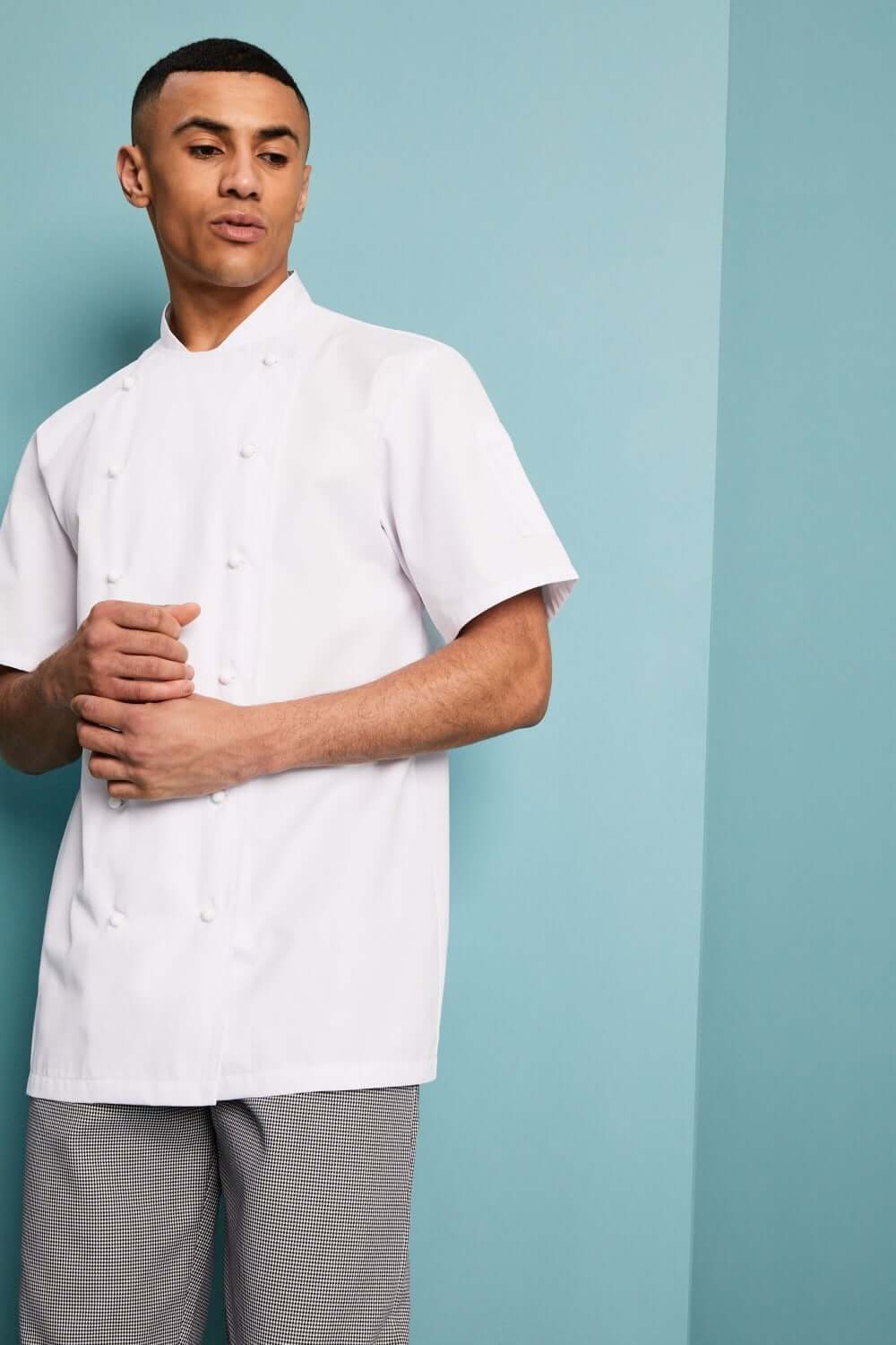 Unisex Short Sleeve Reversible Front Chef Jacket