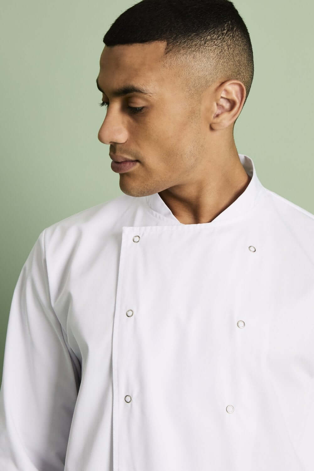 Unisex valge kokajakk trukkidega, pikkade varrukatega - Image 3