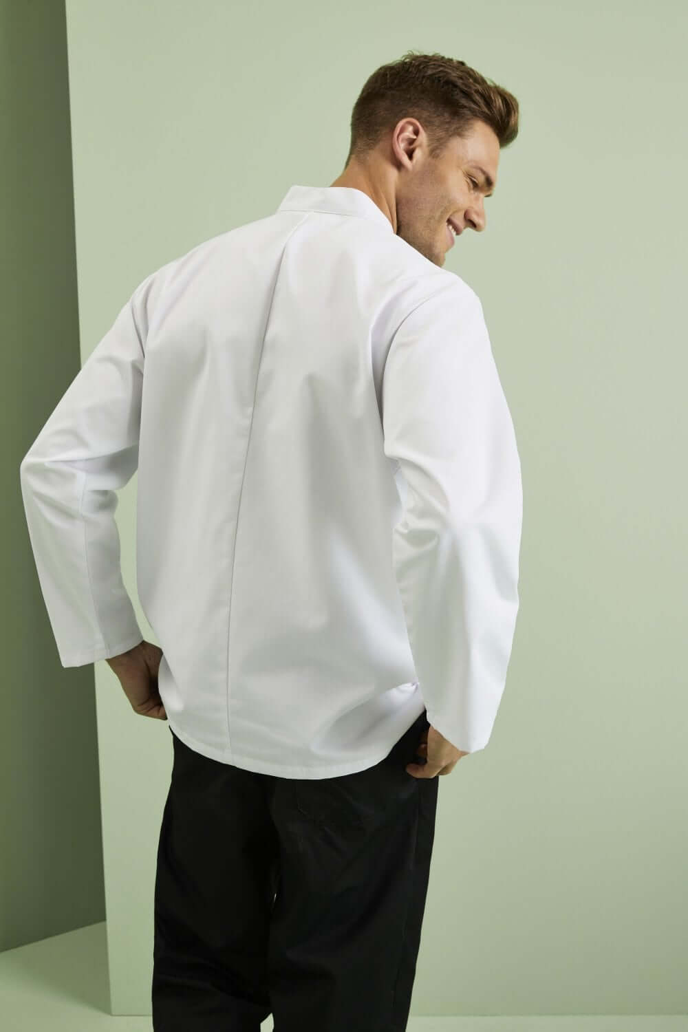 Unisex valge kokajakk trukkidega, pikkade varrukatega - Image 5