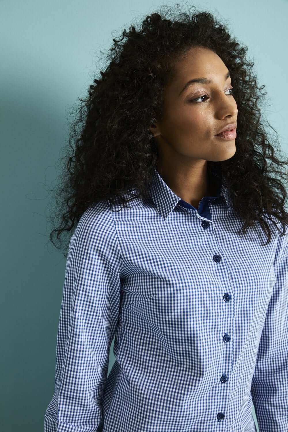 Simon Jersey Long Sleeve Check Blouse - Image 9