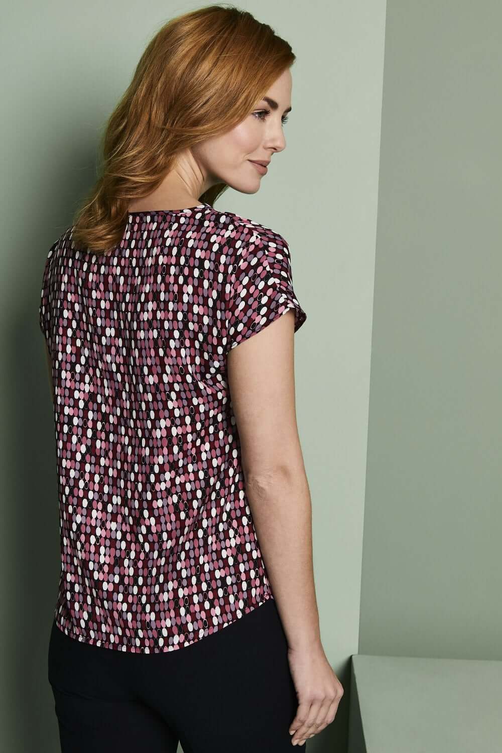 Paatkaeluse ja mustritega siidkrepp pluus - Image 15