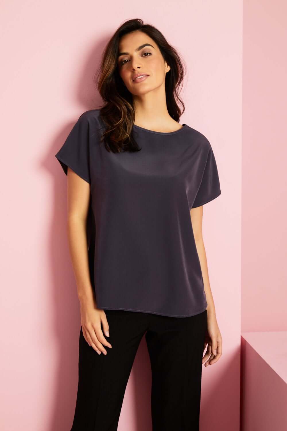 Paatkaelusega ühevärviline siidkrepp pluus - Image 27