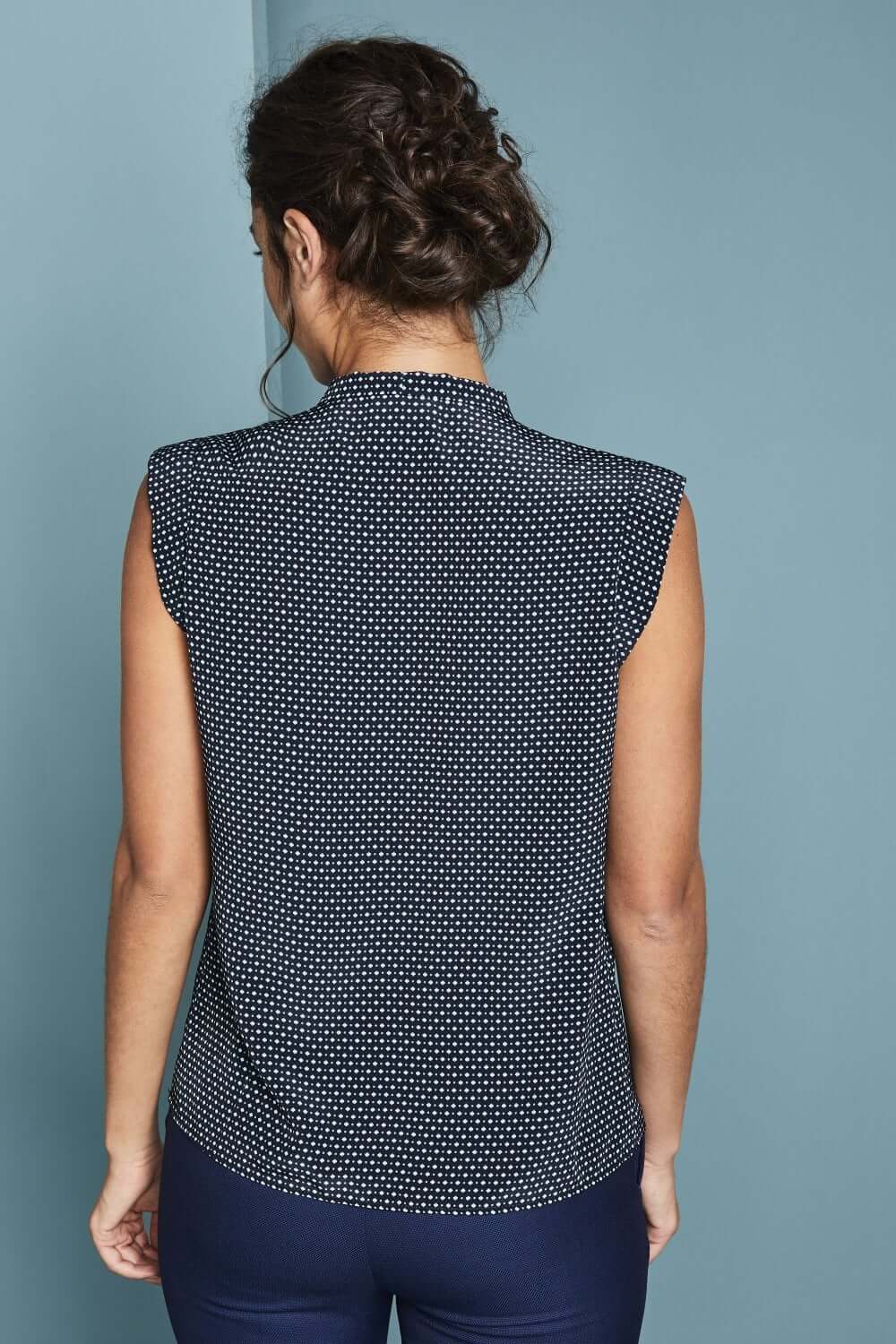 Seotava kaeluse ja linnusilma mustriga pluus - Image 5