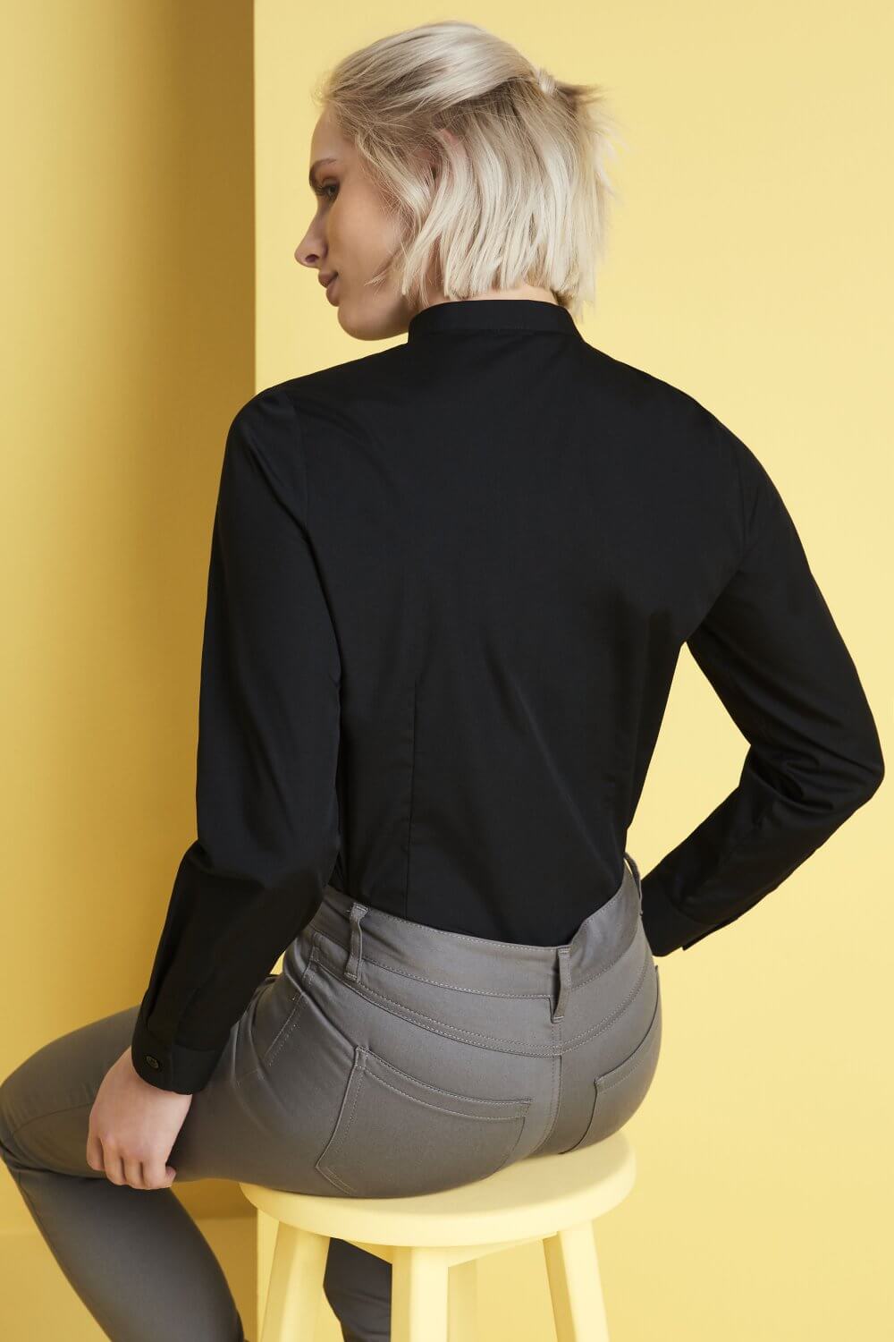 Mandarin krae ja pikkade varrukatega pluus naistele - Image 2