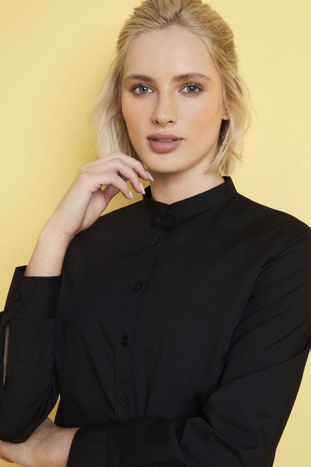 Mandarin krae ja pikkade varrukatega pluus naistele - Image 3