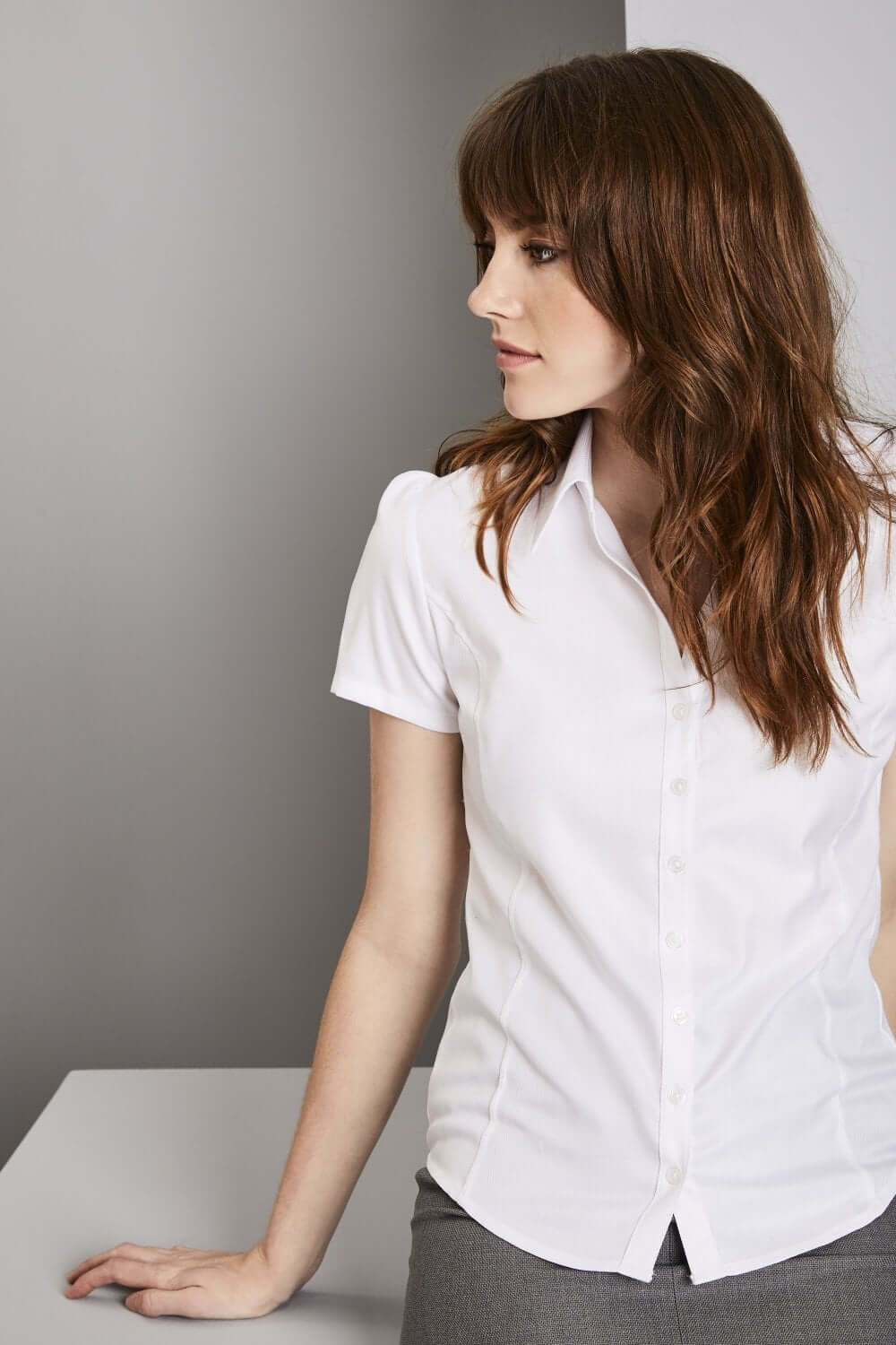 Prestige Herringbone 100% puuvillane lühikeste varrukatega pluus naistele - Image 6