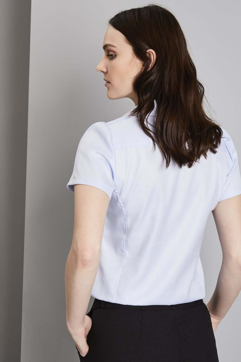 Prestige Herringbone 100% puuvillane lühikeste varrukatega pluus naistele - Image 3