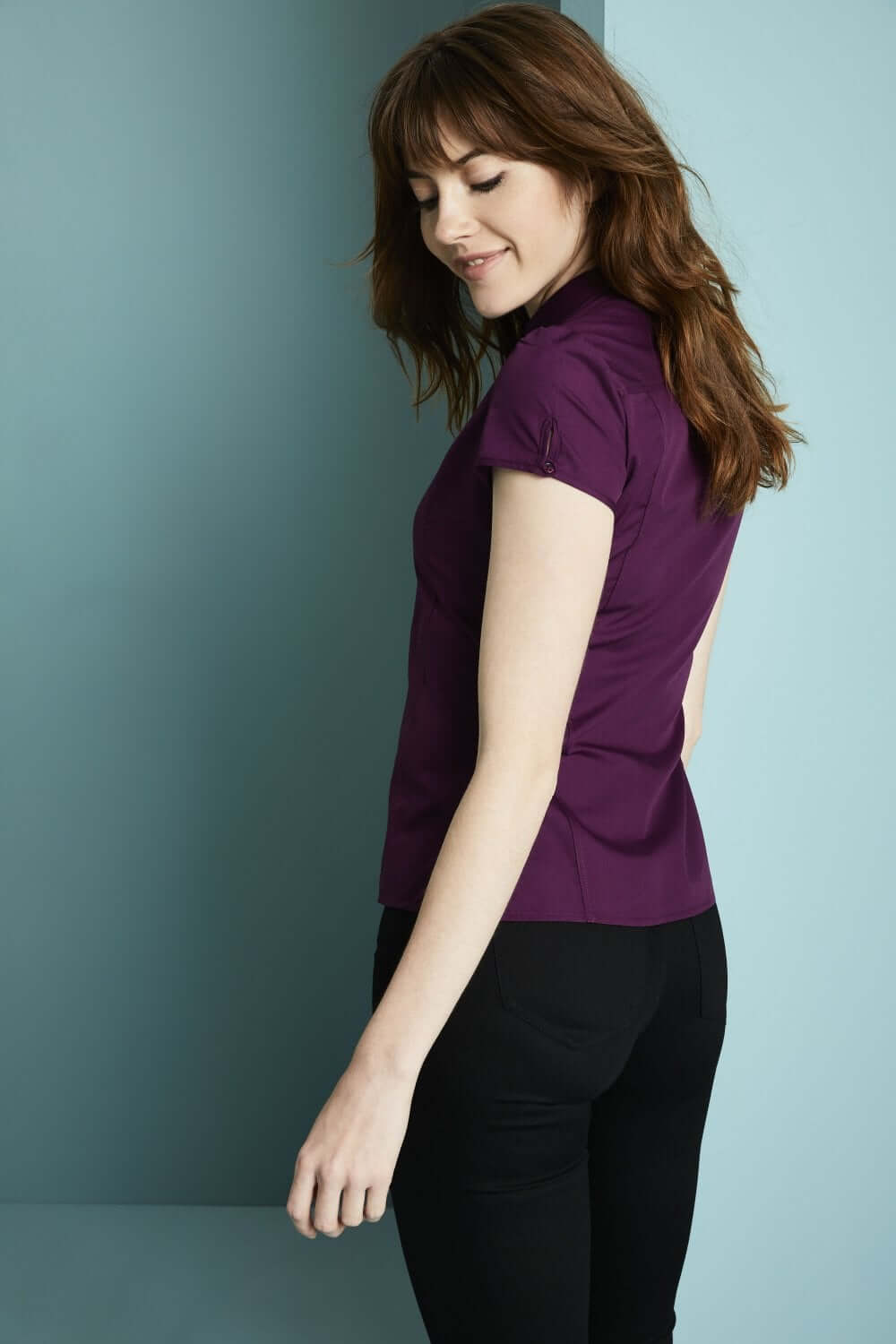 Mandarin kraega ja puff varrukaga pluus naistele - Image 10