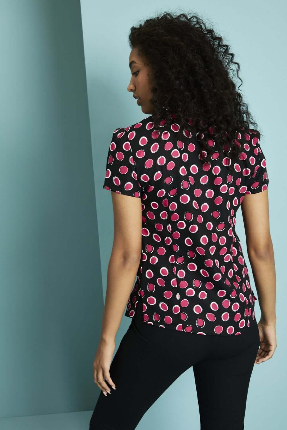 Seotava kaelusega mustriline pluus naistele - Image 9