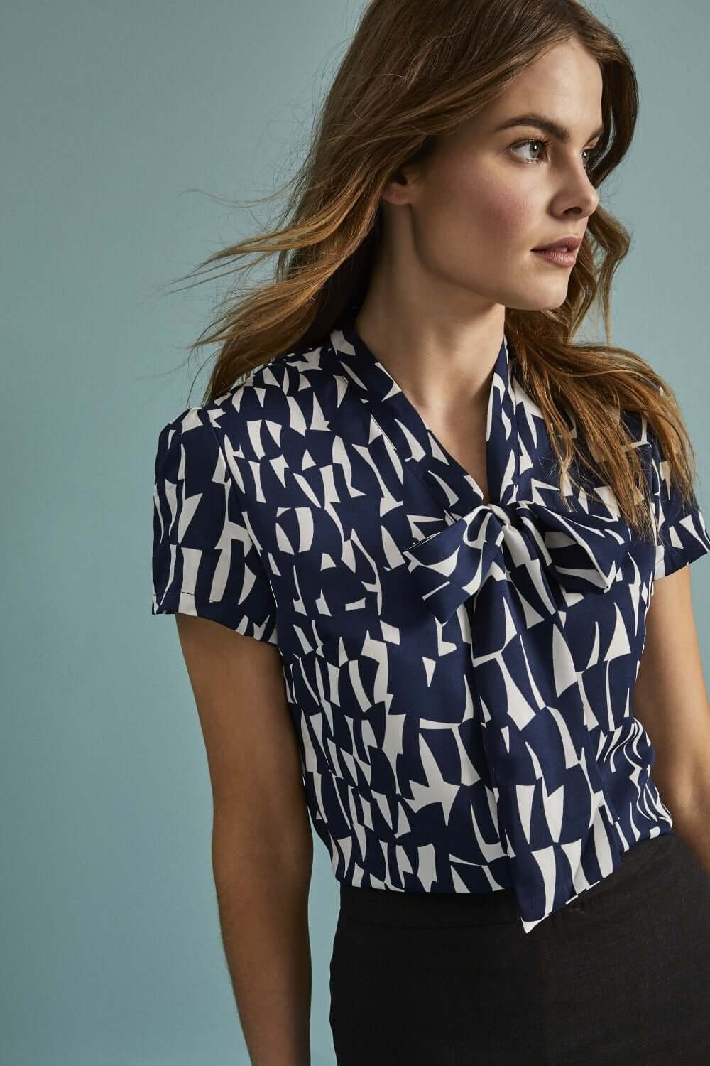 Pleat Front Patterned Blouse - Image 5