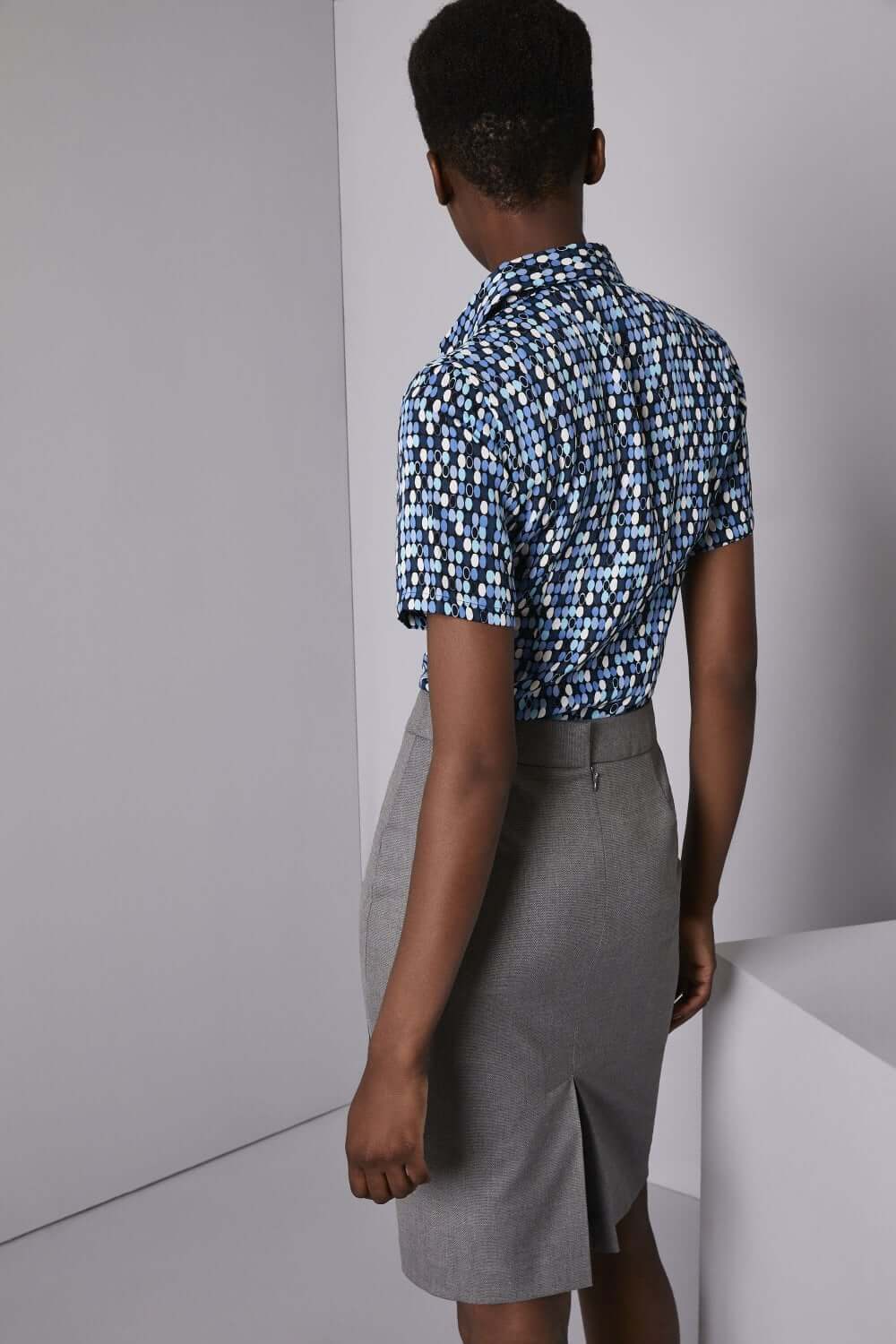 Nööbitav siidkrepp mustriline pluus naistele - Image 21