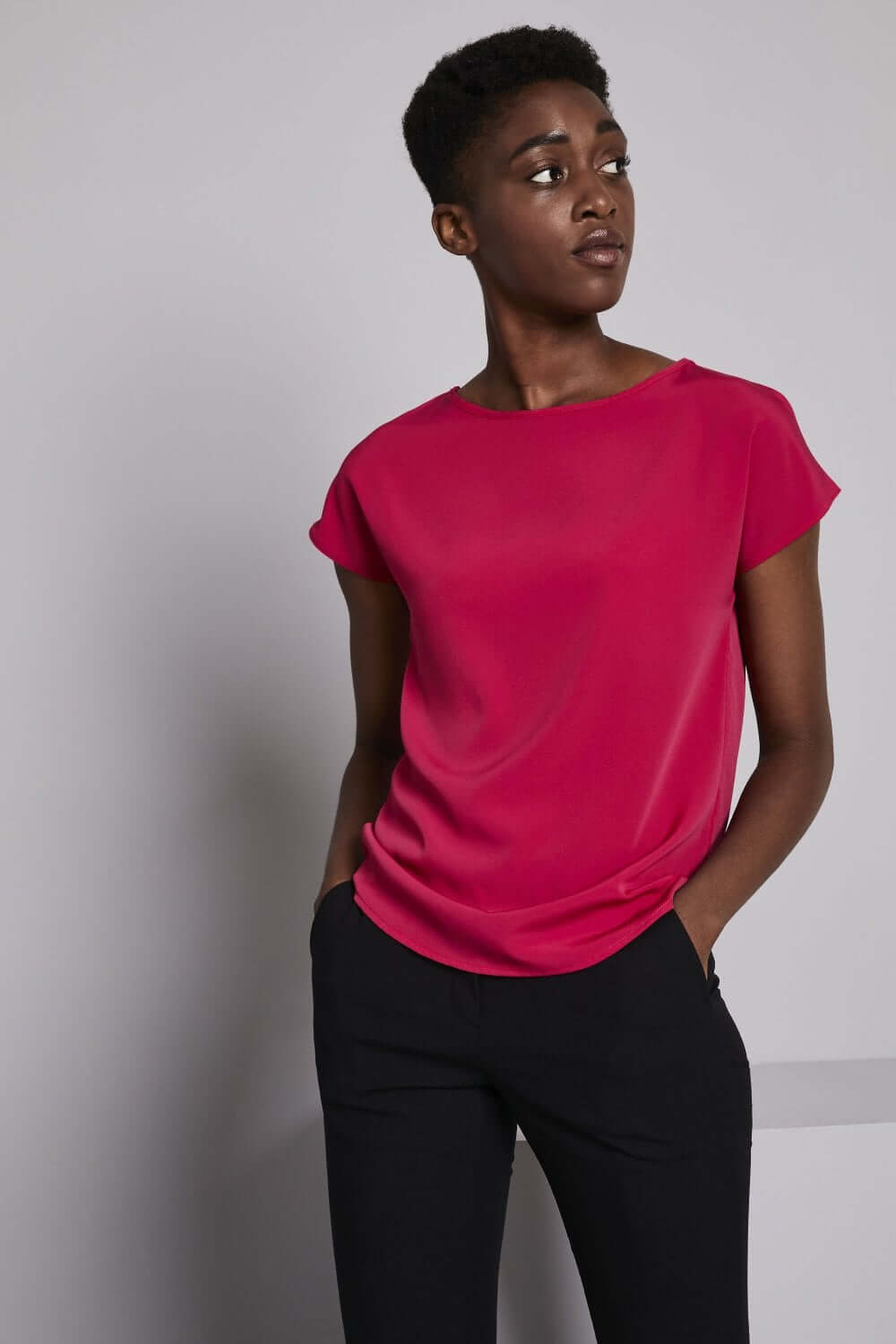 Paatkaelusega ühevärviline siidkrepp pluus - Image 21