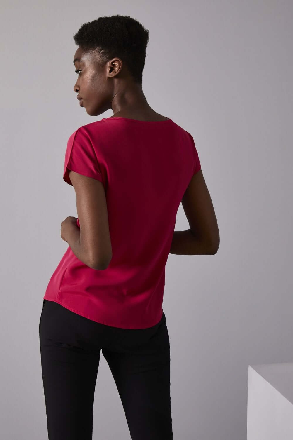 Paatkaelusega ühevärviline siidkrepp pluus - Image 20