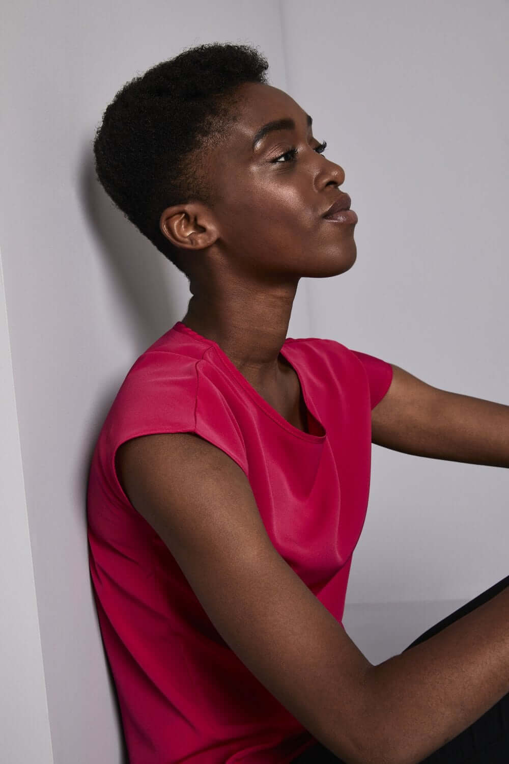 Paatkaelusega ühevärviline siidkrepp pluus - Image 19