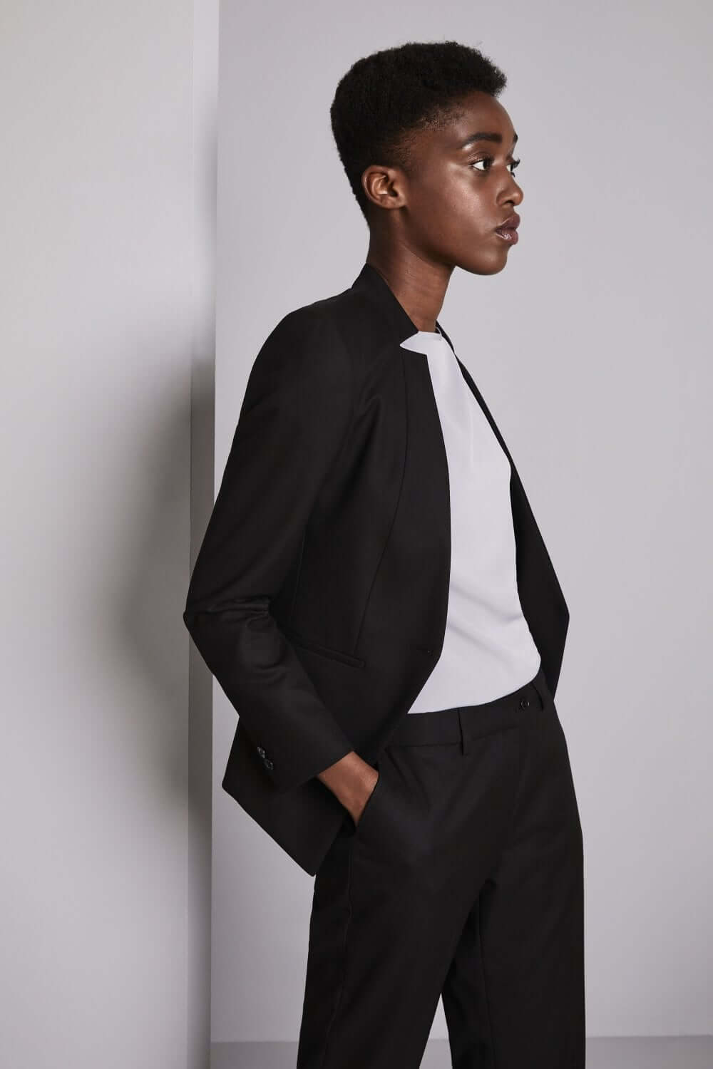 Contemporary ühe nööbiga jakk naistele - Image 2