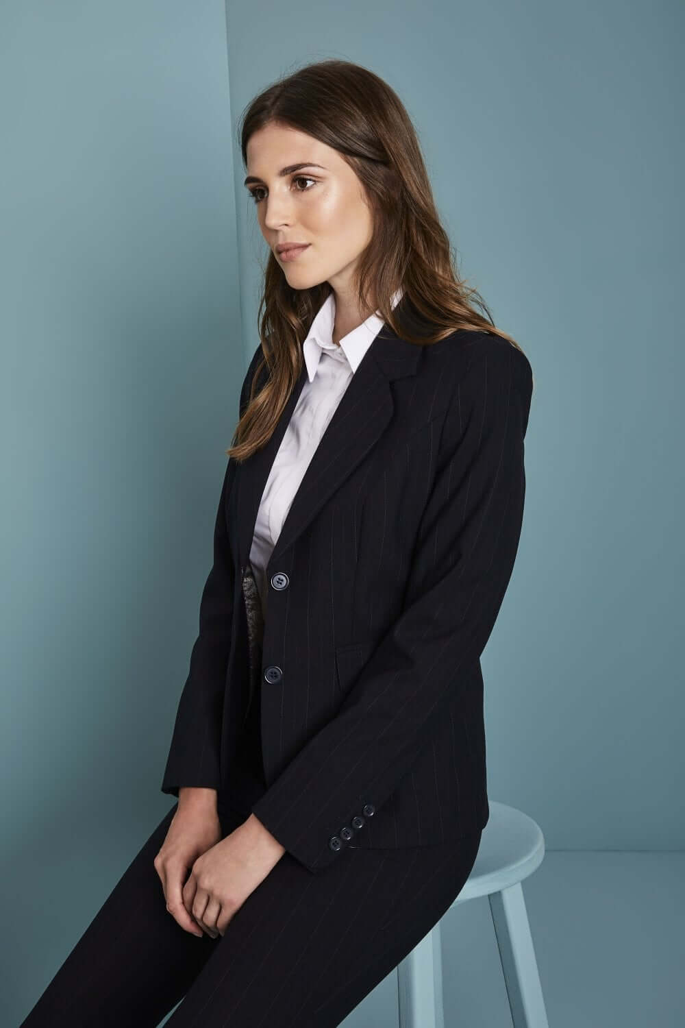 Qualitas triibuline kahe nööbiga jakk naistele - Image 6