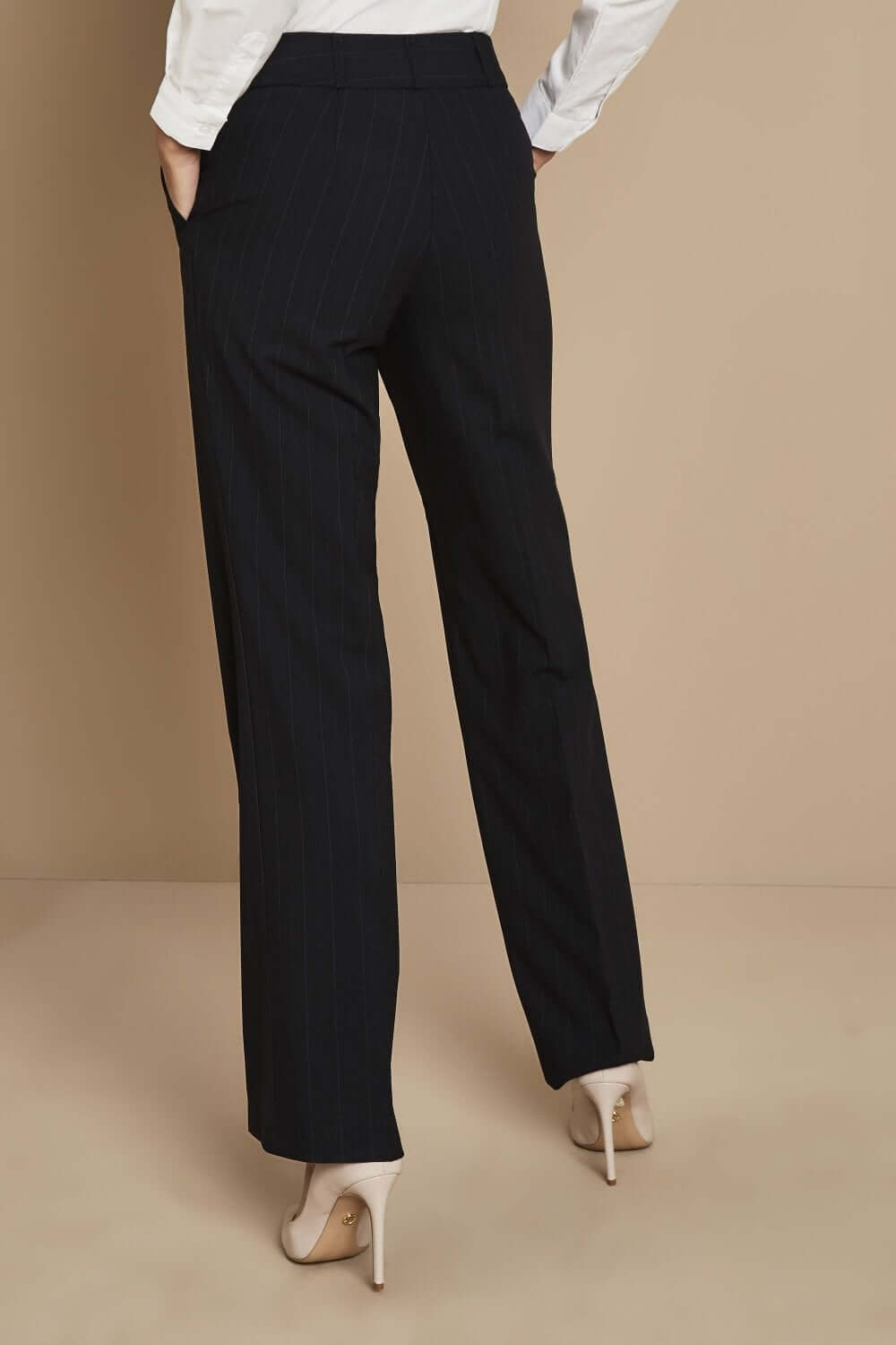 Qualitas Straight Leg Striped Trousers for Women - Image 3