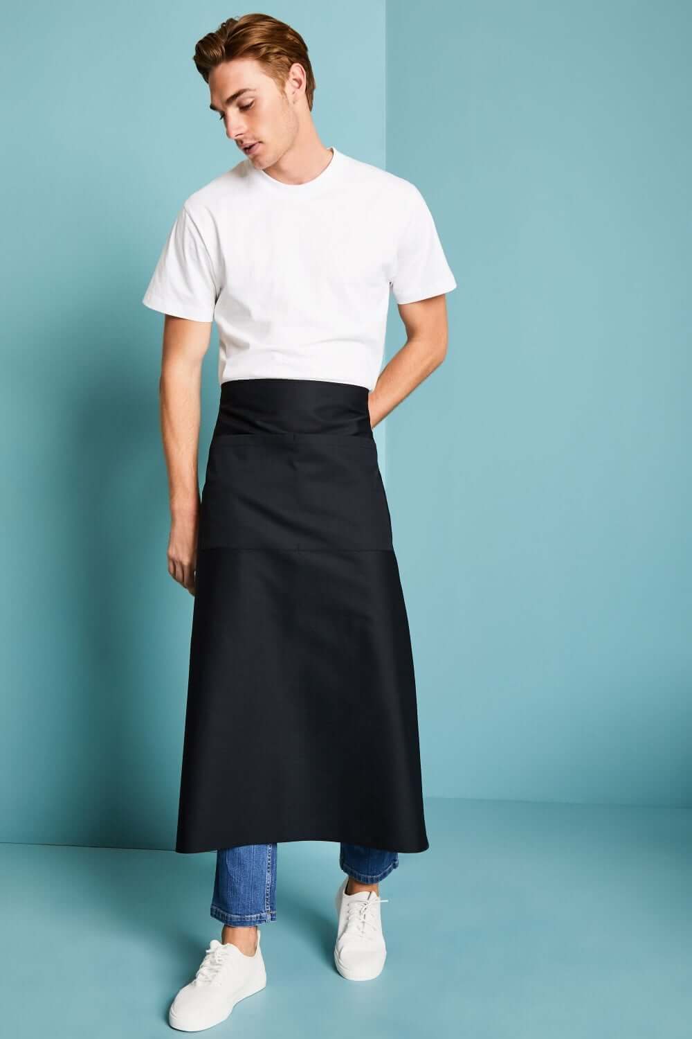 Must pikk põll taskutega