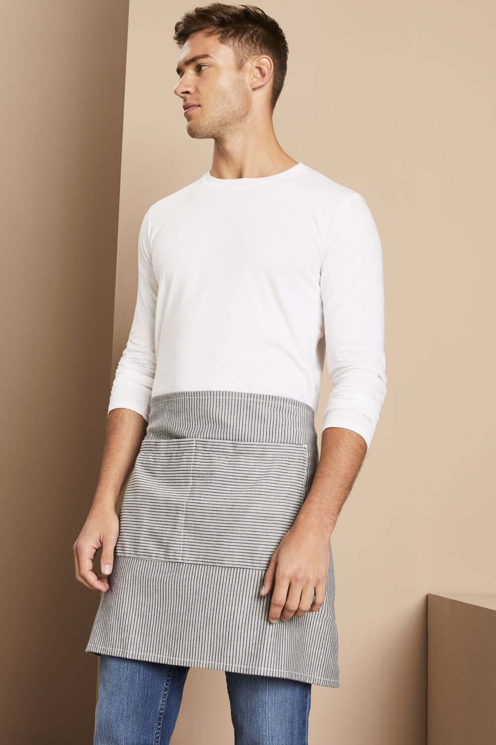 Denim triibuline lühike põll