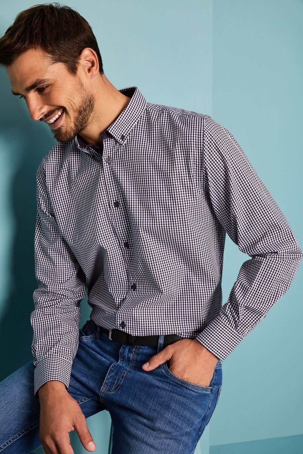 Simon Jersey ruuduline särk meestele - Image 14