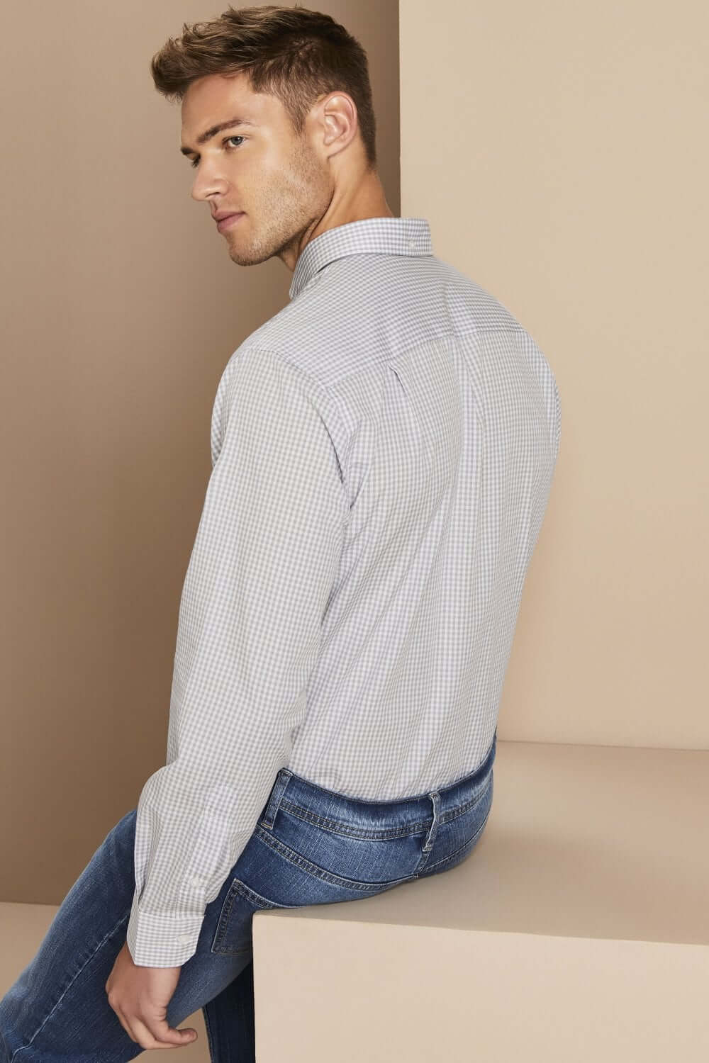 Simon Jersey ruuduline särk meestele - Image 9