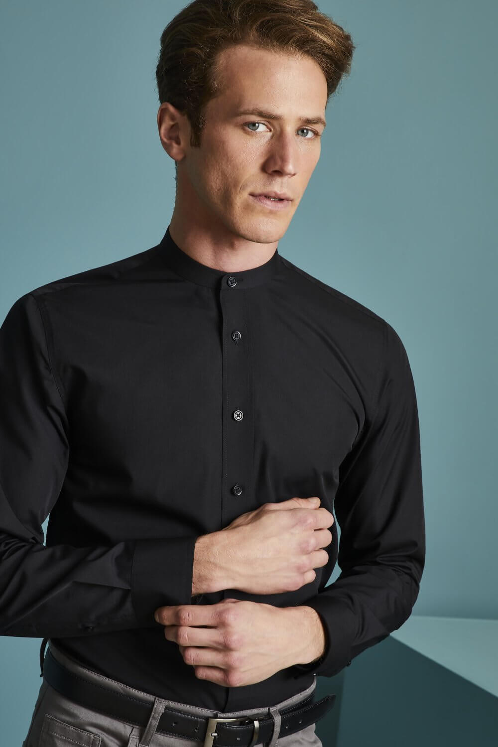 Mandarin krae ja pikkade varrukatega särk meestele - Image 4