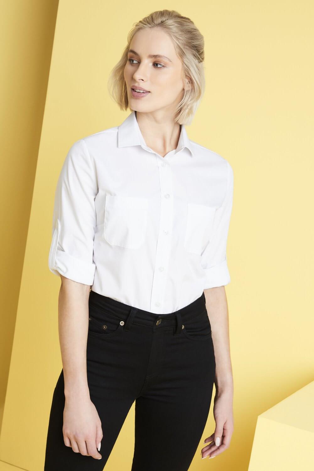 Roll-up varrukatega pluus naistele - Image 4