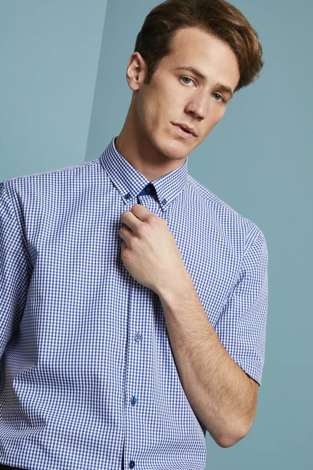 Meeste lühikeste varrukatega ruuduline särk - Image 3