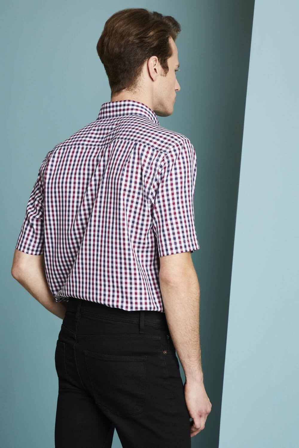 Meeste lühikeste varrukatega suurte ruutudega särk - Image 2