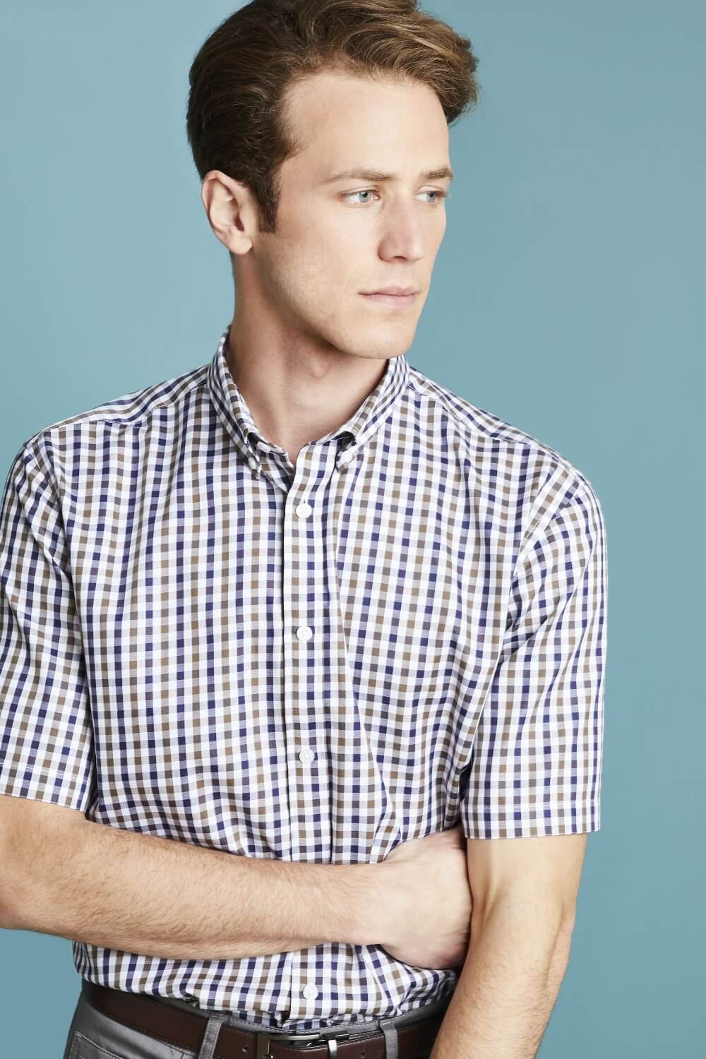 Meeste lühikeste varrukatega suurte ruutudega särk - Image 5