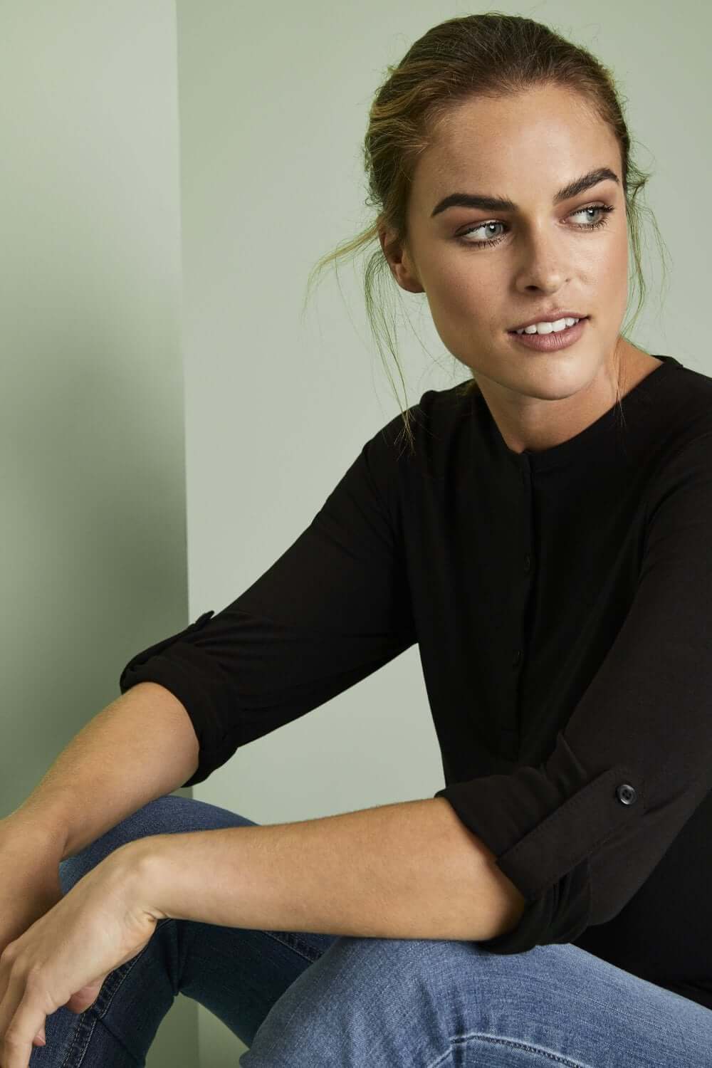 Premier roll-up varrukatega t-särk naistele - Image 3