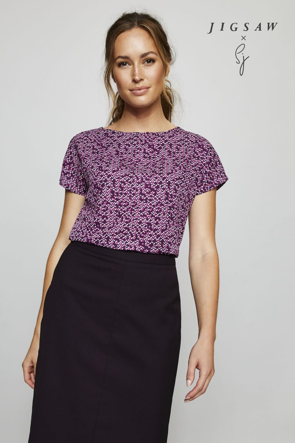 Jigsaw X SJ paatkaelusega mustriline pluus naistele