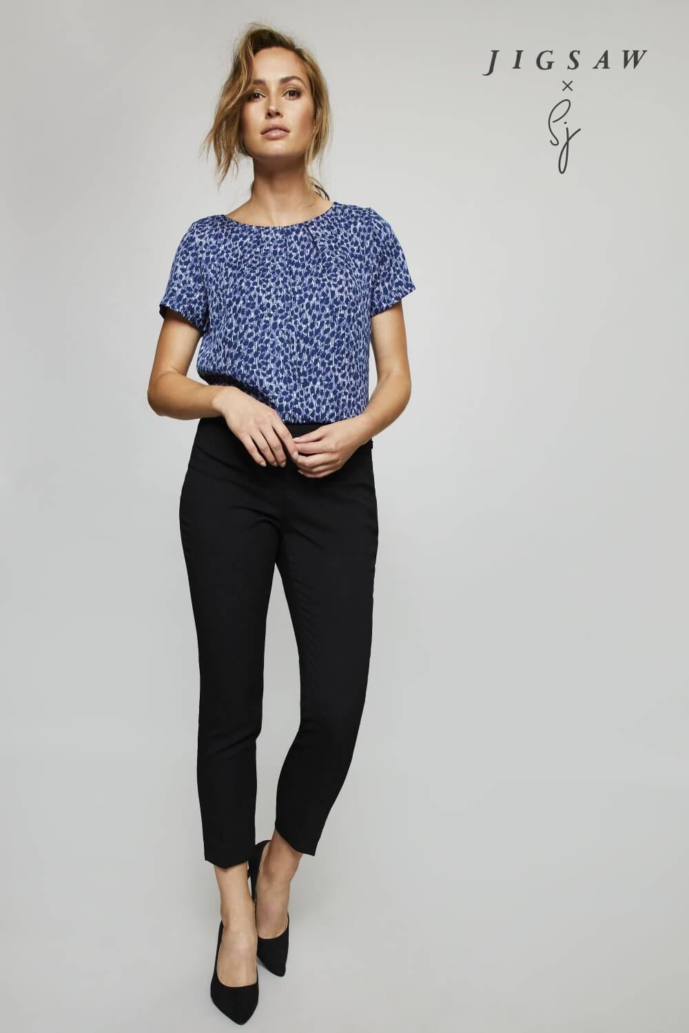 Jigsaw X SJ kroogitud kaelusega mustriline pluus naistele - Image 3