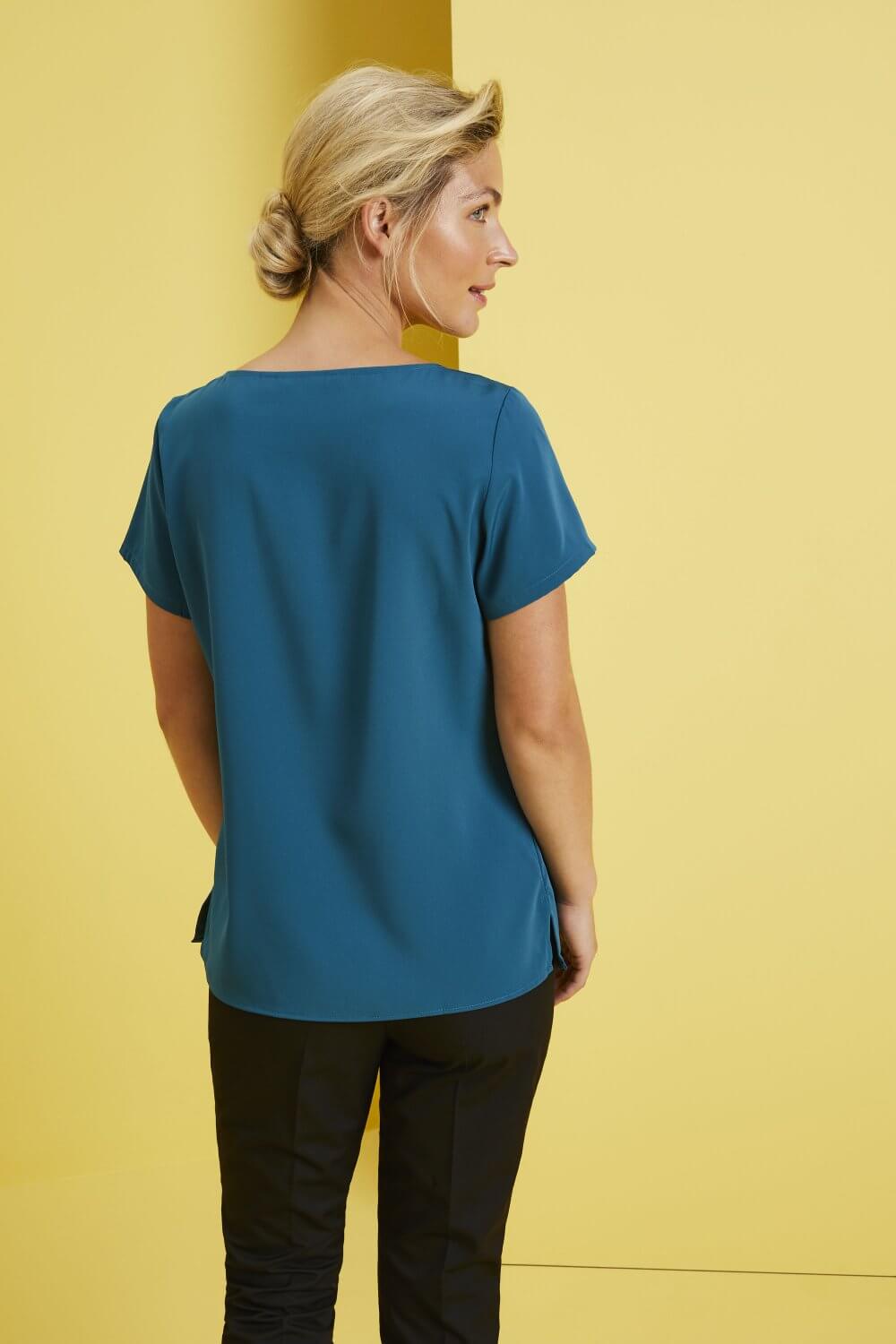 Ühevärviline kroogitud kaelusega pluus naistele - Image 12