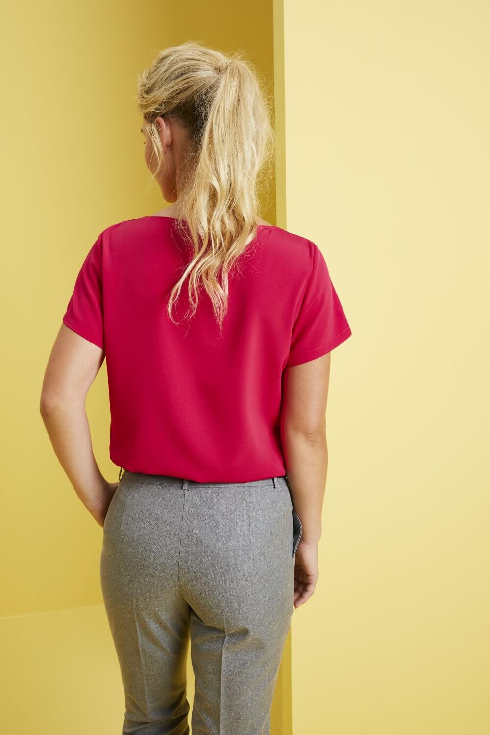 Ühevärviline kroogitud kaelusega pluus naistele - Image 5