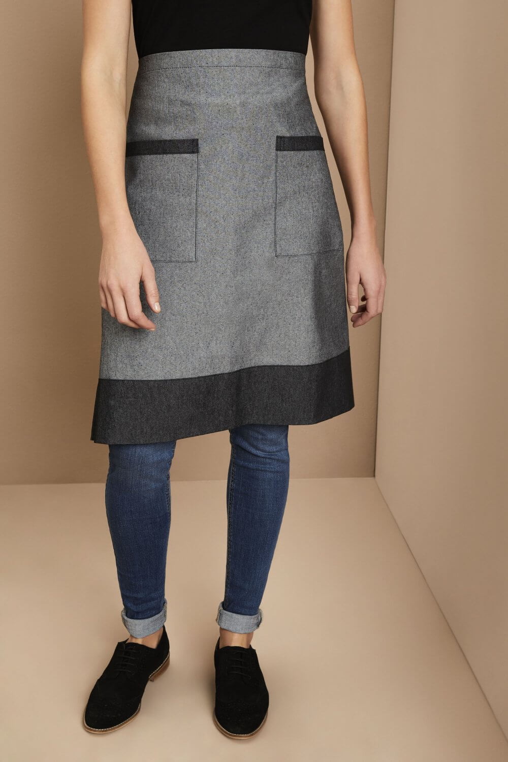 Denim hall poolpikk põll