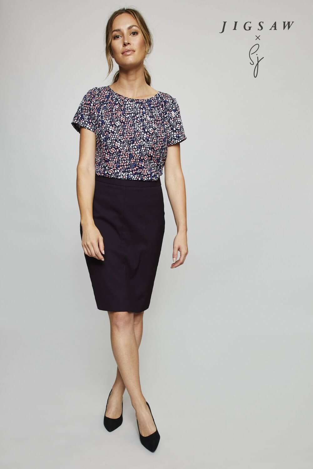 Jigsaw X SJ kroogitud kaelusega mustriline pluus naistele - Image 10