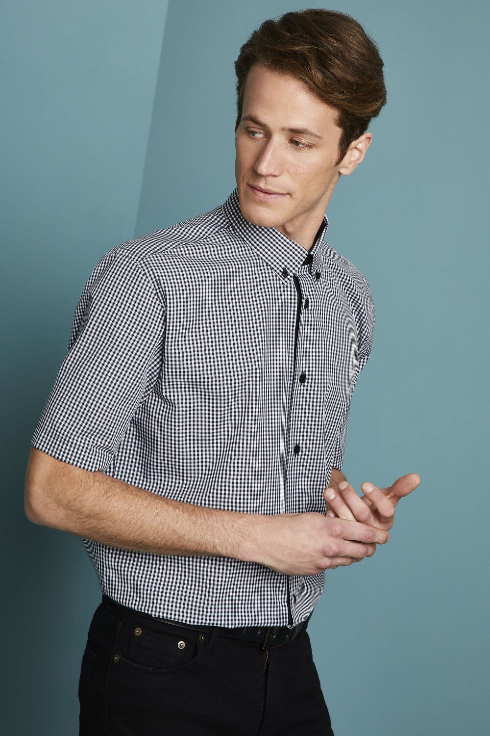 Meeste lühikeste varrukatega ruuduline särk - Image 4