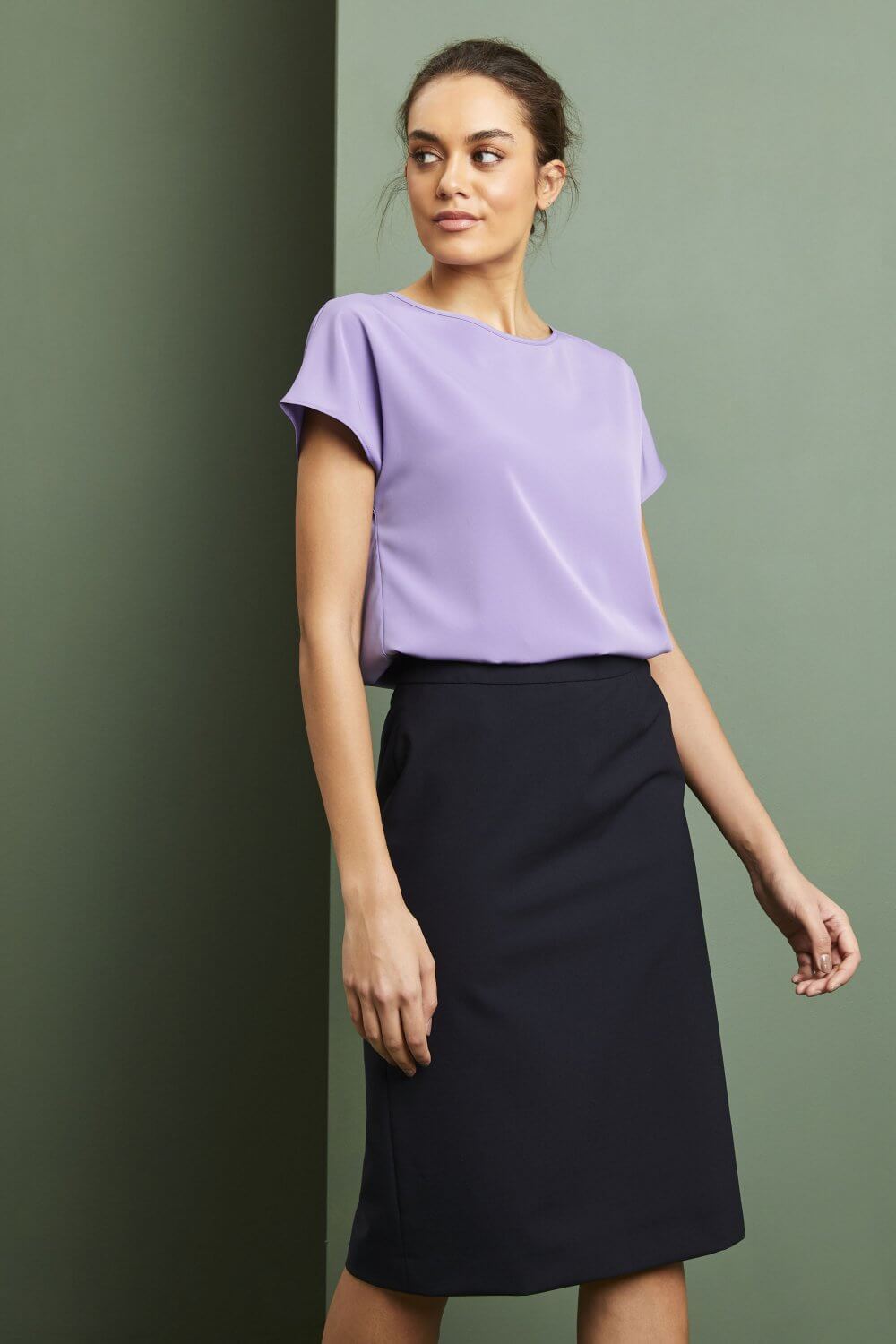 Paatkaelusega ühevärviline siidkrepp pluus - Image 28