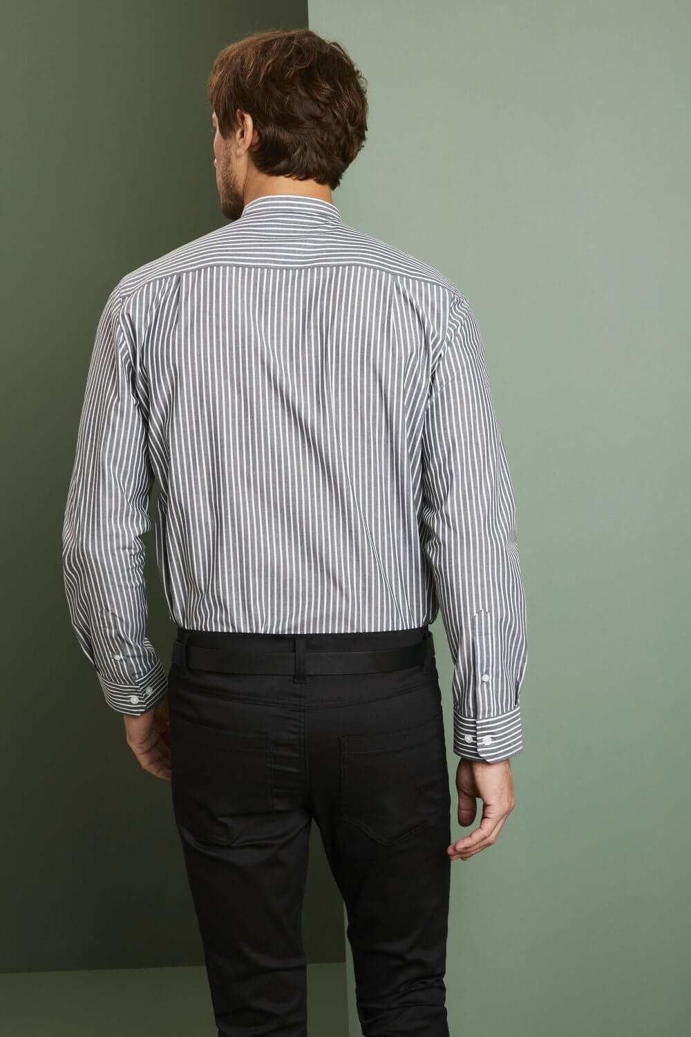 Meeste mandarin kraega triibuline pluus - Image 5