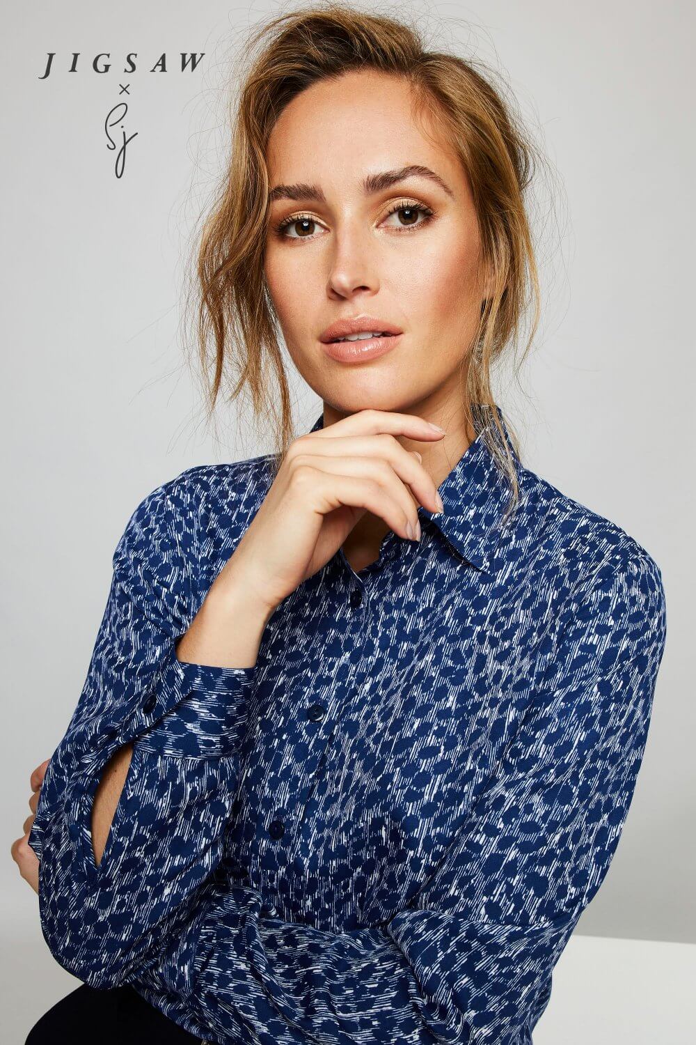 Jigsaw X SJ pikkade varrukatega mustriline pluus - Image 6